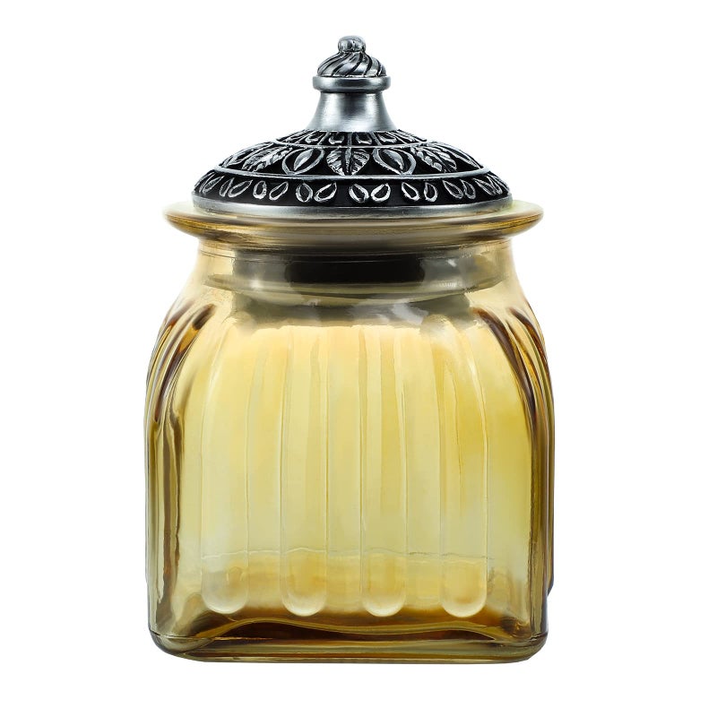 SOCOSY Vintage Crystal Glass Candy Jar with Lid Food Jar Nut Jar Jewelry Box Wedding Candy Buffet Jars Kitchen Storage Assorted Color 24 oz - Image 1